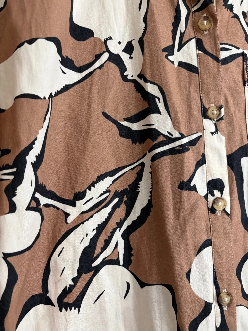 Maeve by Anthropologie Floral Midi Dress in Brown & White Size Small NWT - Picture 7 of 8